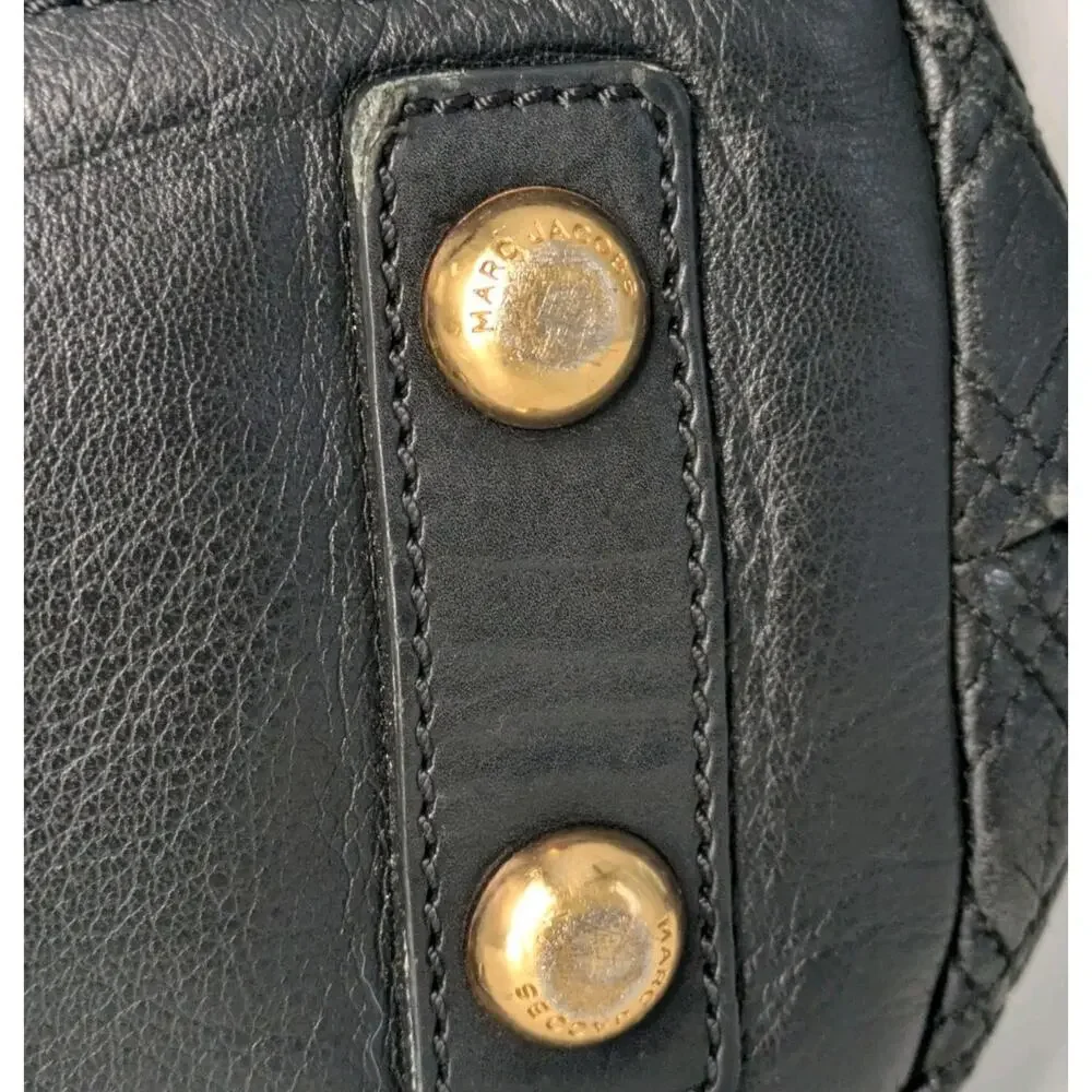Vintage Marc Jacobs Italy Calfskin Leather Quilted Ursula Tote Shoulder Bag Y2K - Picture 13 of 16